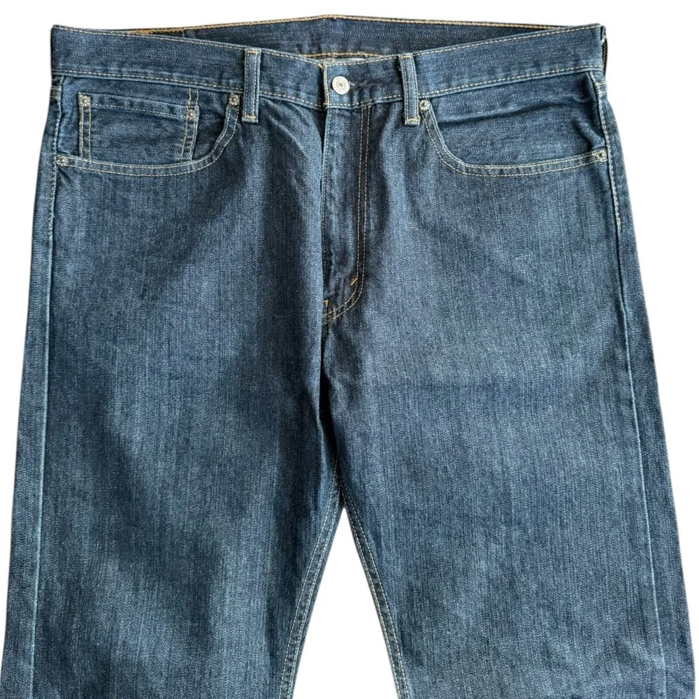 Levi's Men’s 505 TALL Dark Blue Wash Straight Leg Jeans Size 36W 34L